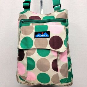 KAVU Polka Dot‎ Crossbody Bag - Green, Pink, Gray. P156